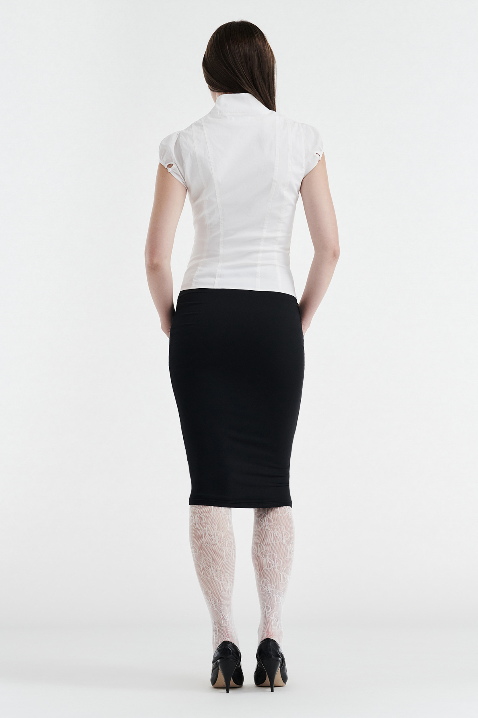 COLETTE PANELLED PUFF SLEEVE TOP - WHITE