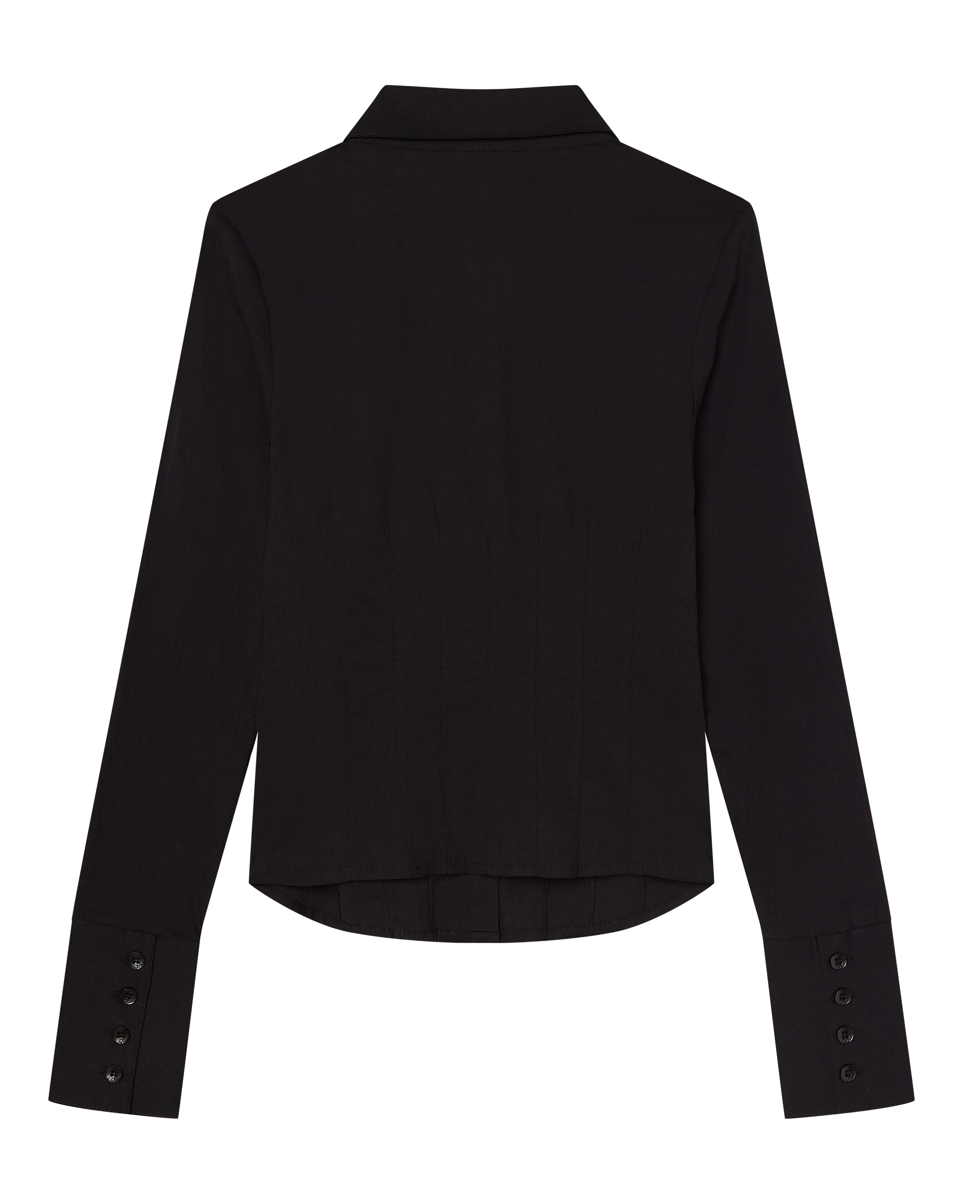 ZOE LONG SLEEVE COTTON BUTTON UP SHIRT - BLACK