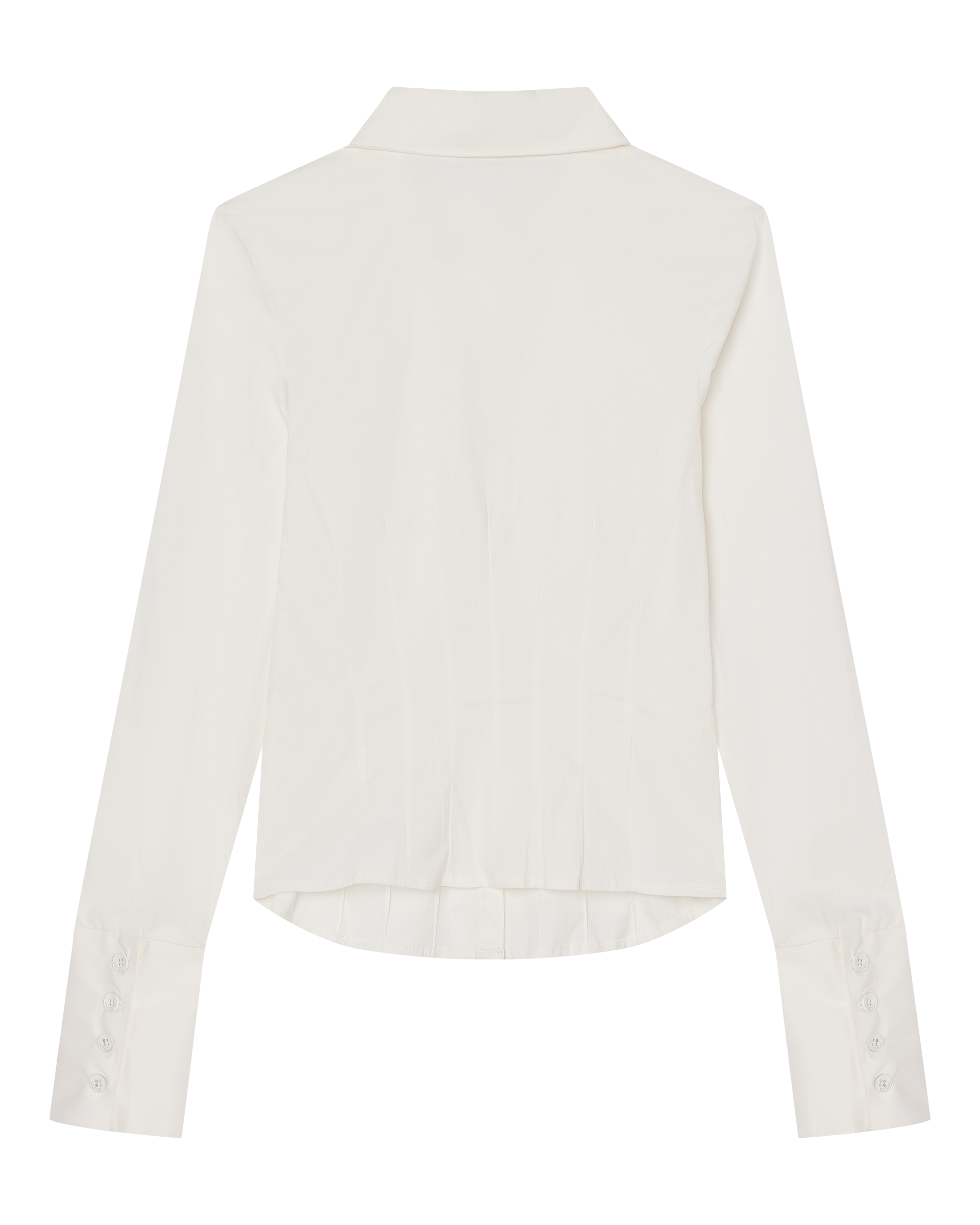 ZOE LONG SLEEVE COTTON BUTTON UP SHIRT - WHITE